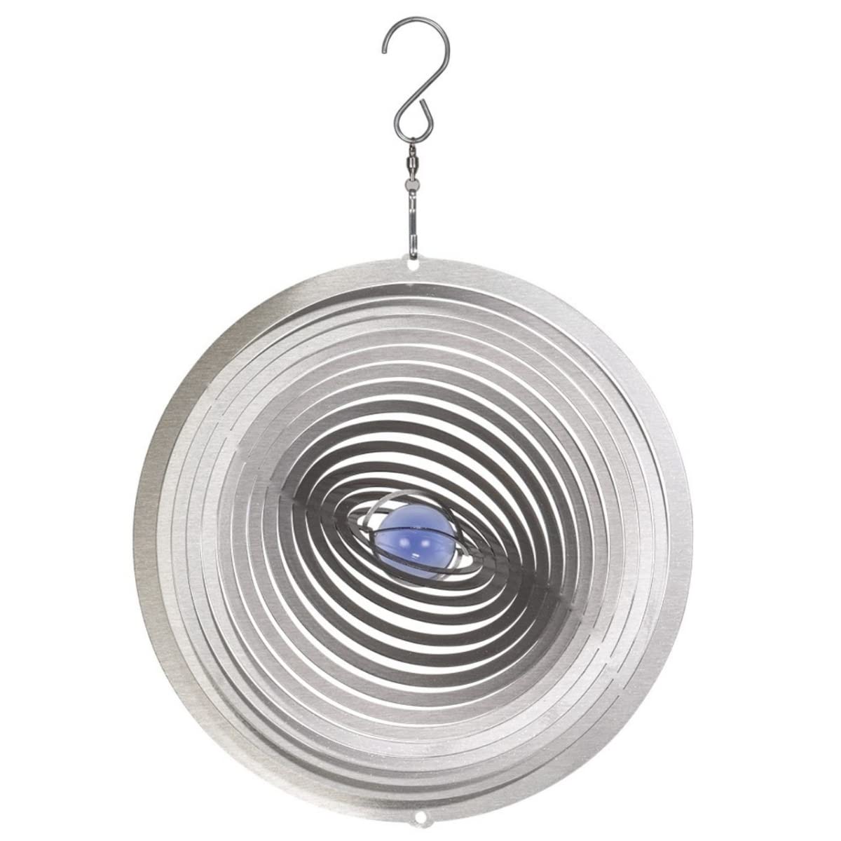 CIM Stainless Steel Wind Spinner - Strudel 200 - Dimensions: 20 x 20 cm - incl. suspension and glass ball - attractive decoration