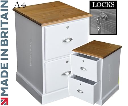 Heartland Pine Traditional Painted A4 2 Drawer Locking Filing