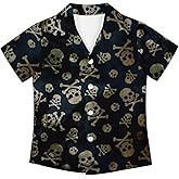 Boys Hawaiian Shirts Short Sleeve Cute Summer Beach Button Down Casual Aloha Shirts for Kids