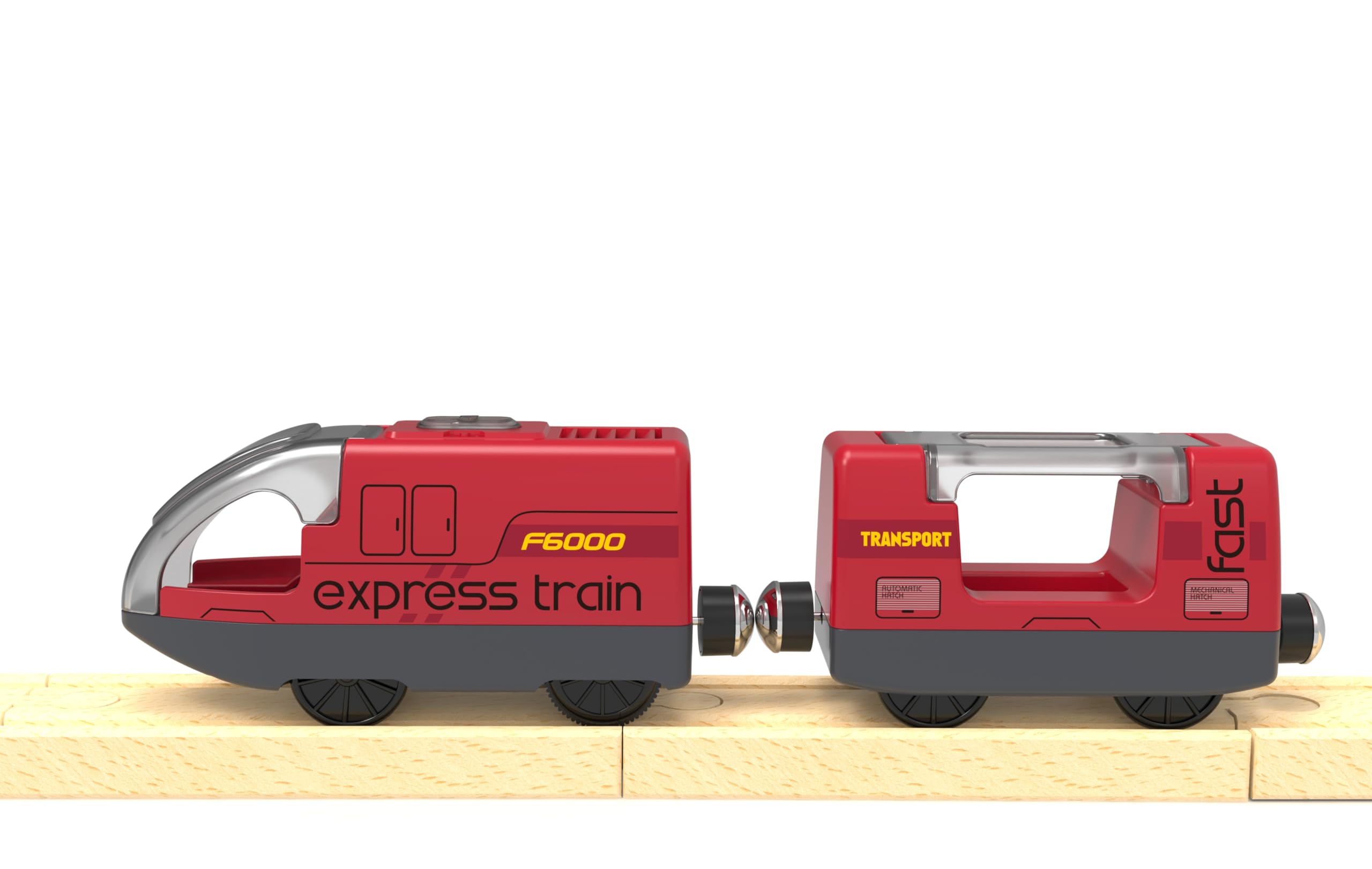 Toy Train Set Remote Control Locomotive Trains, Motorized Train for Wooden Track, Electric Train and Tunnel with Sound & Lighting Effect, Magnetic Trains Compatible with Thomas, Brio, Chuggington