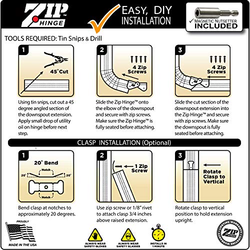 Zip Hinge 4 Pack Plus 16 Packs of Gutter Extension Hinges Also