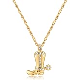 COORWEEL Western Cowboy Boot Necklace for Women Dainty Boot Pendant Cowgirl Necklace Country Jewelry