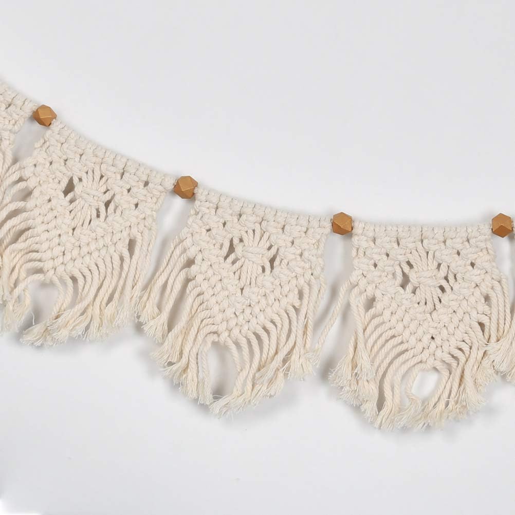 FOCCTS Wall Hanging Tapestry Bohemian Macrame Woven Handmade Cotton Rope Home Decor Craft Christmas Birthday Presents, 110 x 20cm - Image 4