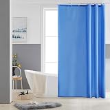 Furlinic Shower Curtain Mould Proof Blue 120x180cm Polyester with 8 Hooks