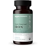 Amazon Elements Organic Whole Food Iron, 60 tablets
