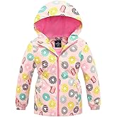 Sowllars Girls Rain Jacket, Windbreaker Kids Raincoat Waterproof Zip Jacket with Fleece Liner