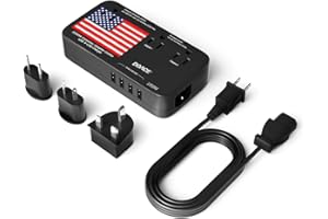 DOACE® X11 2200W Voltage Converter, 220V to 110V Converter for Hair Dryer Straightener Curling Iron, 10A Travel Power Adapter with 4-Port USB and US UK AU EU Plugs for Cell Phone Camera Tablet Laptop