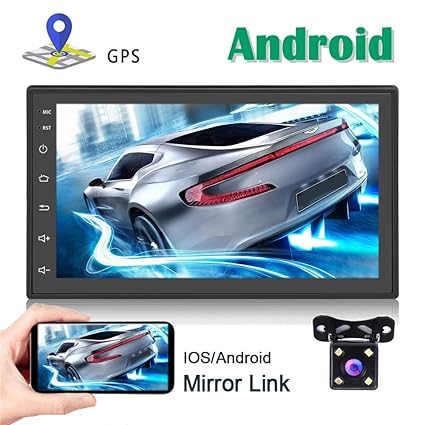 Android Car Stereo GPS Navigation 2 Din Bluetooth WiFi 7 Capacitance Touch Screen FM Radio Reciever Mirror Link for iOS/Android Phones with Dual USB ...