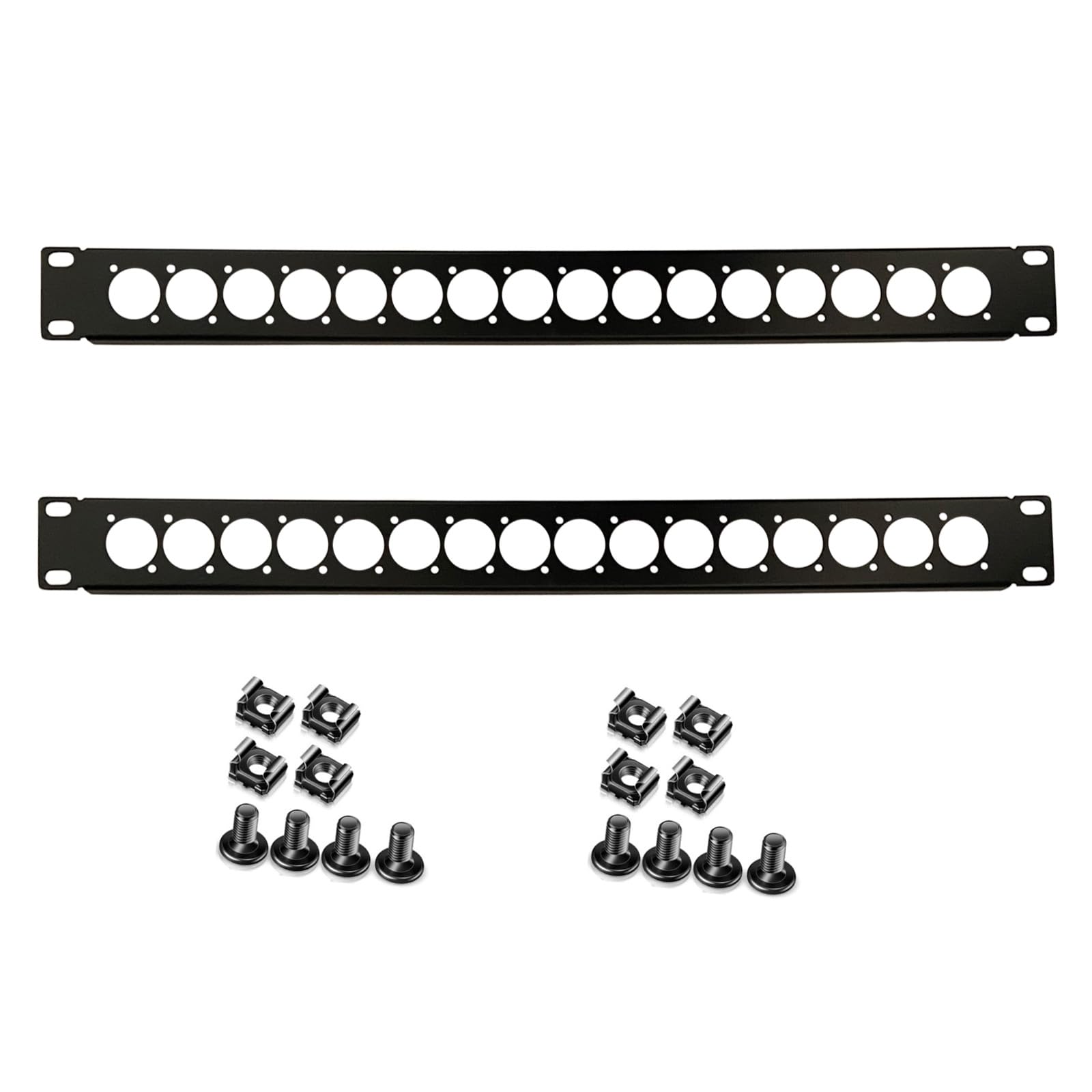 Photo 1 of XLR HDMI Audio Rack Mount Panel, 1U Hinged D-Series Punched Metal HDMI Rack Mount Connectors for 19" Enclosure Server Computer Equipment Studio (16 Port, 1U)