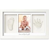 Baby Hand and Footprint Kit - Clay Handprint Keepsake Frame, Newborn Nursery Picture Frame, Personalized New Mom Gifts for Ba