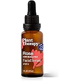 Plant Therapy Rose with Bakuchiol Facial Serum 1 oz with Rose Extract, Rosehip Seed Oil, and Carrot Seed Oil, Reduces the Appearance of Fine Lines & Wrinkles