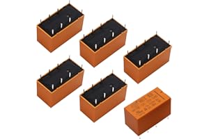 Tnisesm 6pcs Coil DPDT PCB Power Relay DC 12V 8 Pins Mini Power Relay HK19F-8P-12V