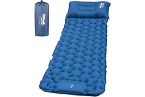 HiiPeak Sleeping Pad for Camping- Ultralight Inflatable Sleeping Mat with Built-in Foot Pump & Pillow, Upgraded Compact Campi