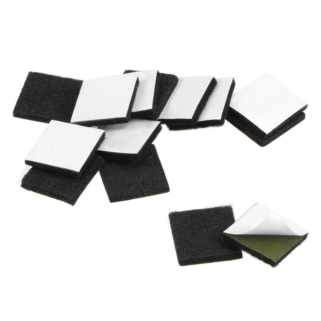 sourcing map Furniture Pads Adhesive Felt Pads 20mm x 20mm Square 3mm Thick Black 48Pcs