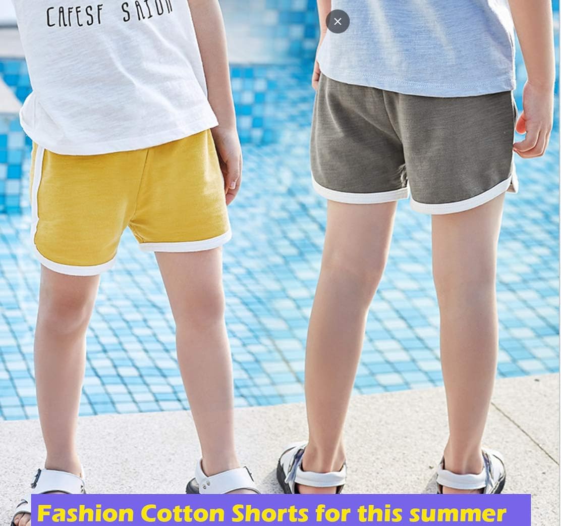 Girls Boys 3 Pack Running Athletic Cotton Shorts, Kids Baby Workout and Fashion Dolphin Summer Beach Sports: Clothing