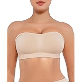 FeelinGirl Strapless Bra for Women Seamless Wireless Bralette - Strapless Support, Adjustable & Padded, Full Coverage