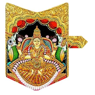 Aurra womens printed leather/Canvas wallet with card organizer Mobile holder key holder passport holder