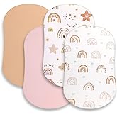 4 Pcs Baby Bassinet Sheets Soft Fitted for Baby Boys Girls Soft Cotton Boho Rainbow Bassinet Sheet Cover Safe Comfort for Standard Rectangular Mattress Cradle