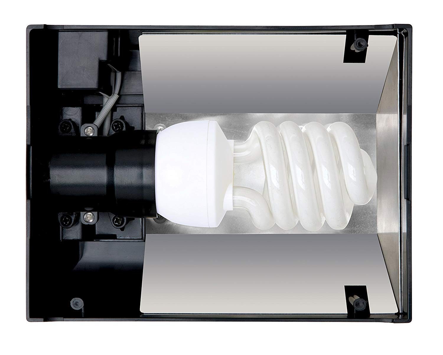 Exo Terra Compact Top, terrarium cover, nano, for 1 lamp, with reflector, 20 x 9 x 15cm, E27 socket, black