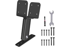 FGRSRZ Pergola Brackets Kit, 304 Stainless Steel Heavy Duty Roof Riser Brackets Kit, Adjustable Angle Patio Roof Riser Fit for 4¡Á4 and 4¡Á6 Wood Beam, Patio Roof Kit Includes Wrench + Power Bits (1)