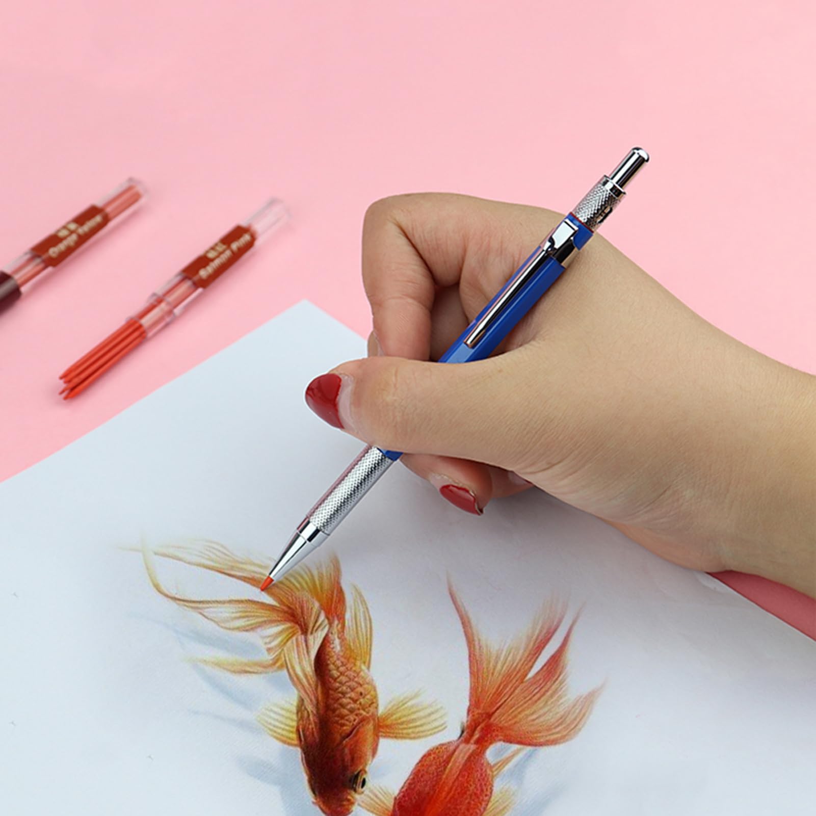 2.0mm Colored Lead Refills, 80Pcs 10 Colored Mechanical Pencil Leads, 90 mm Length, Leads Core Replacement for Draft Drawing Crafting Writing Sketching Woodworking