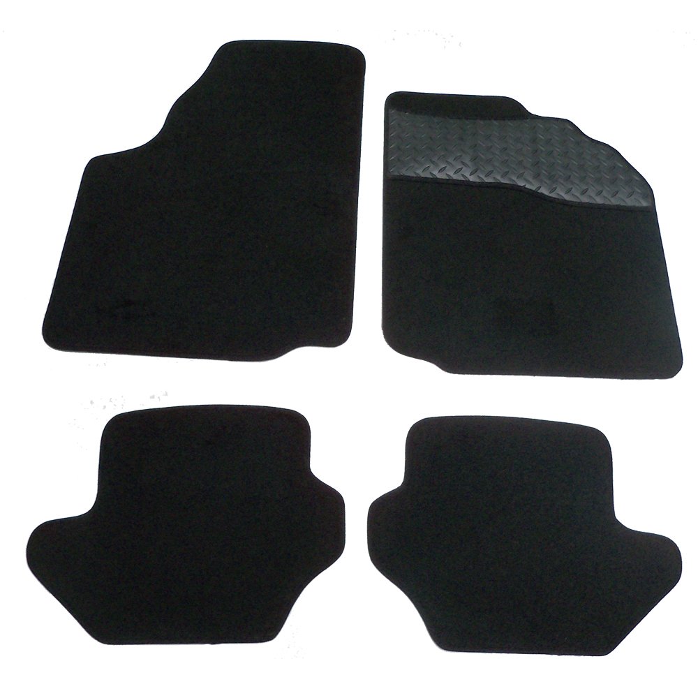 Sakura Mat Set includes Carpet with Rubber Heelpad for Ford Fiesta 1996-02 Mk4/5 - Black