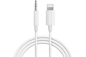 SEULLIYA Aux Cord for iPhone,[Apple MFi Certified] Lightning to 3.5 mm AUX Cable for Car Stereo, Speaker, Headphone, Auxiliary Audio Cable Compatible with iPhone 14 13 12 11 XS XR X 8 7 3.3FT White
