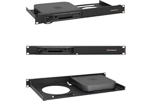 R RACKMOUNT·IT Apple Mac Mini Rack Mount - 1U Server Rack Shelf with Easy Access Front Network Connections, Properly Vented, Customized 19 Inch Rack - RM-AP-T1 by Rackmount.IT