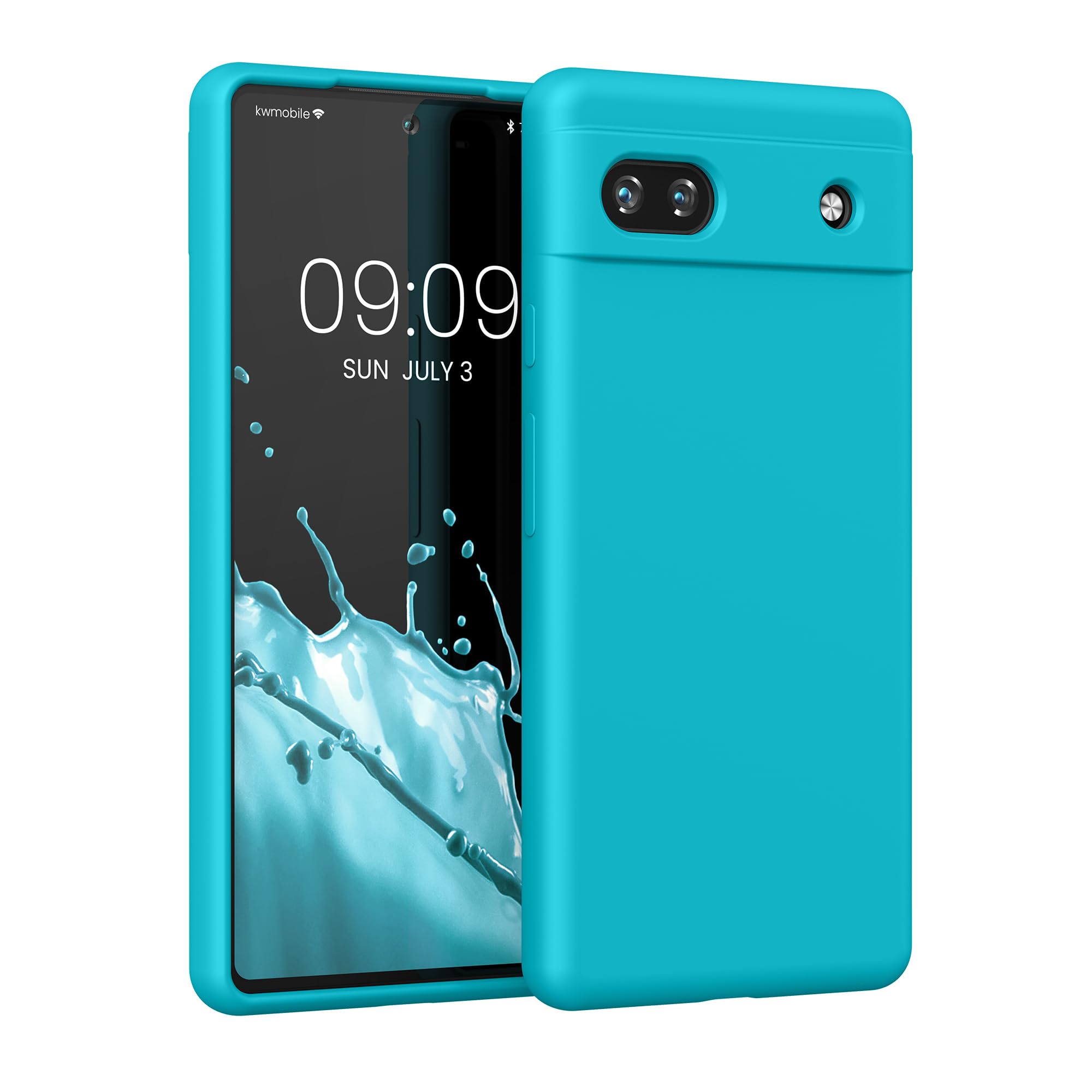 kwmobile Case for Google Pixel 6 Case - Soft Cover - Shockproof Silicone - Wireless Charging Cool Glacier โ image 1