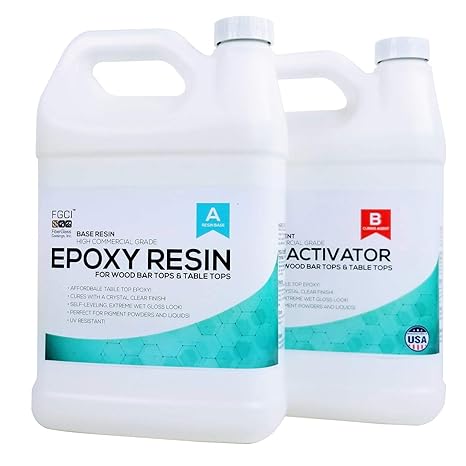 Commercial Grade Epoxy Resin For Wood Tables Wood Sealer Epoxy Floor Coating 2 Gallon Kit