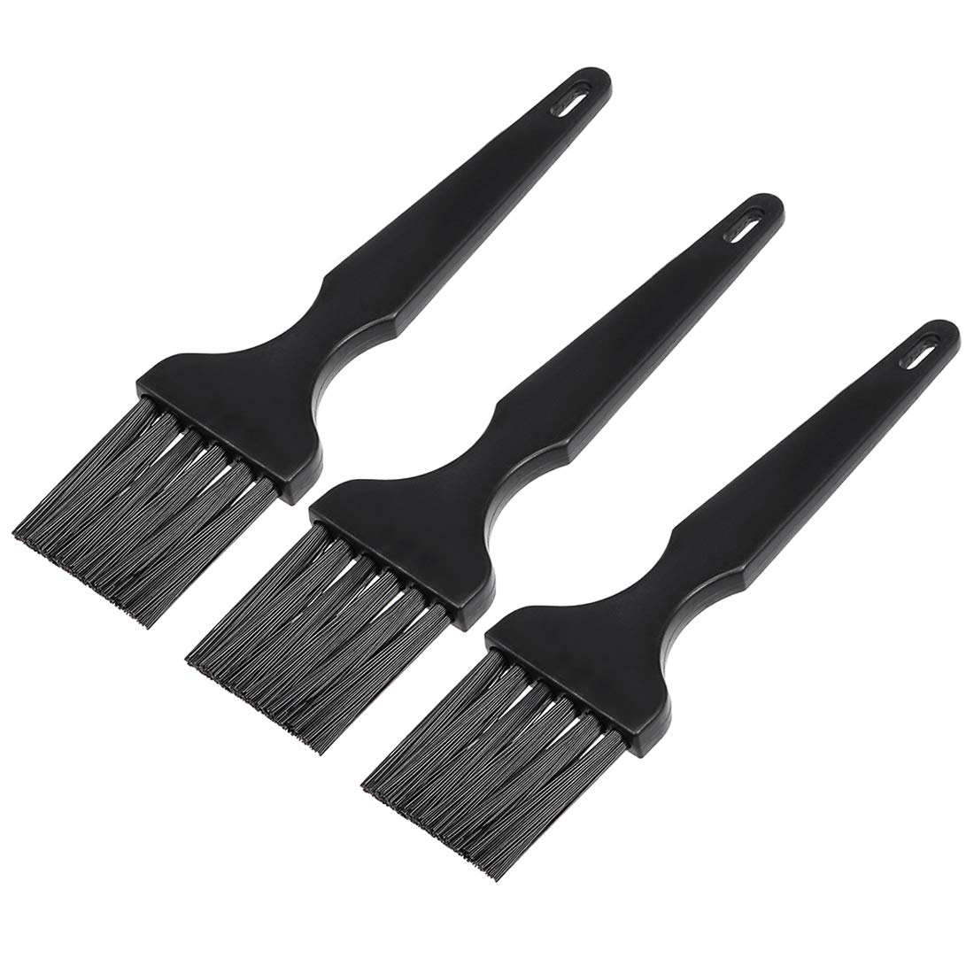 uxcell Plastic Anti Static Brushes 6 Holes Black ESD Handle Cleaning