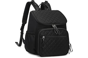 LORADI Large Capacity Diaper Bag Backpack with Stroller Buckle, Water-Resistant Travel Baby Bag with Insulated Pockets