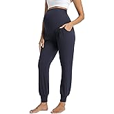 V VOCNI Women's Maternity Joggers Lounge Workout Stretchy Sweatpants Pregnancy Pants with Pockets