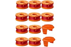 LUCKY SEVEN Trimmer Spool Line for Worx WA0010,Edger Spool fits for Worx Trimmer spools Weed Eater String,Weed Wacker Spool Replacement Parts,Trimmer Line Refills 0.065 inch for Electric String Trimmers 10 pack