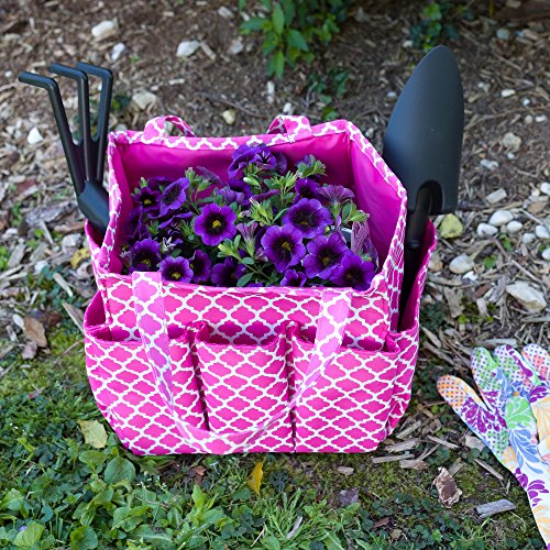 Small Garden Tote Bag, Utility Bags for Gardening, Car Totes, Organization, (Pink)