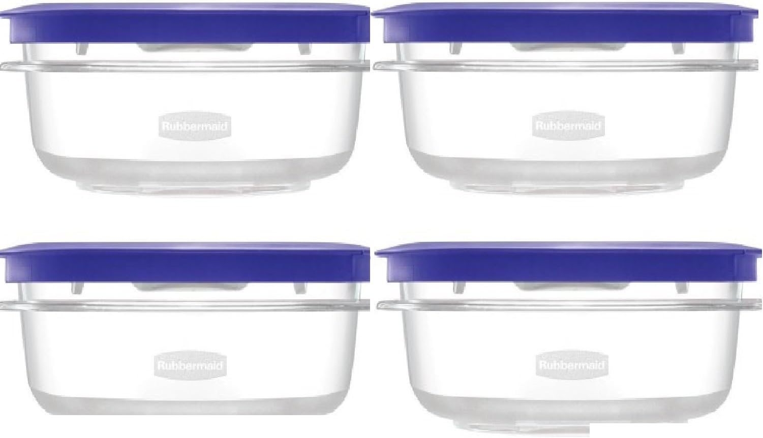 Rubbermaid Premier Plastic Food Storage Container - Iris Purple - 1.25 Cup - Set of 4