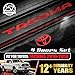 (Gloss Red) Sill Protector Insert Letters Logo Set Vinyl Decals for 4 Doors TOYOTA TACOMA 2016 2017 2018