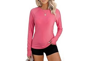 Women's Sun Shirts UPF 50+ Long Sleeve Sun Protection Shirt Lightweight Running Outdoor Workout Tops with Thumb Holes