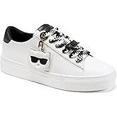 Karl Lagerfeld Womens Capree Lace Up Sneaker with Choupette Charm