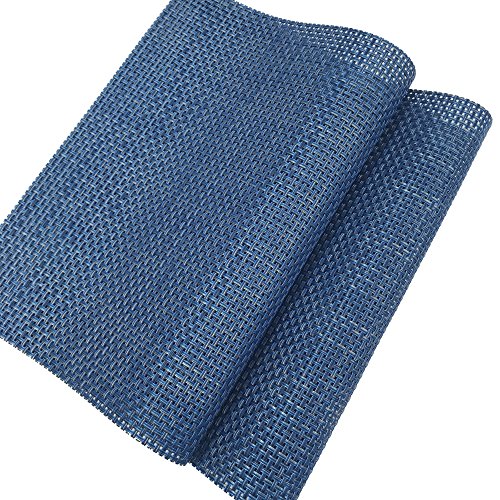 Benson Mills Longport Woven Vinyl Placemat (Set of 6), Azure, 13 x 18