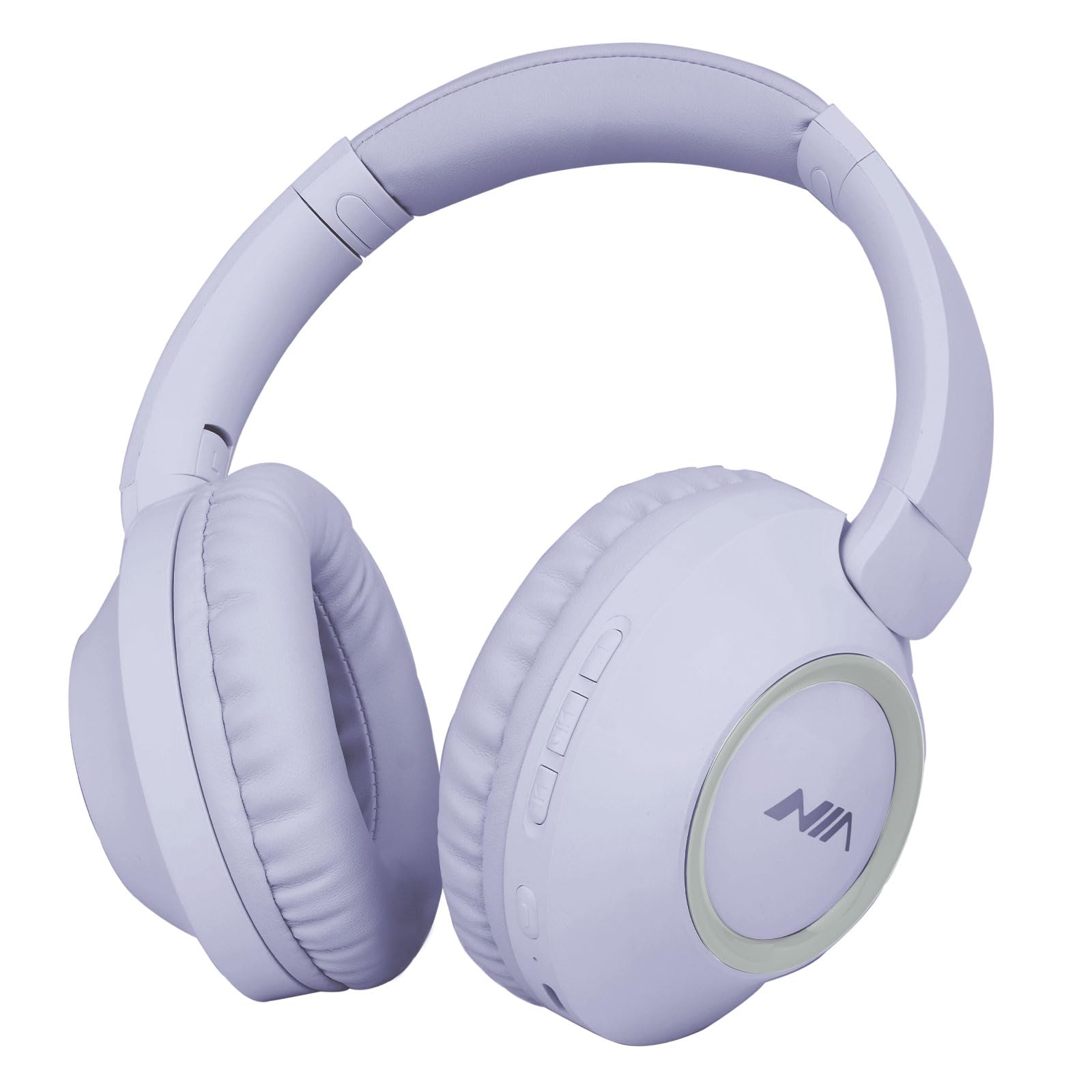 XuanGui Wireless Headphones Over Ear, 20H Playtime, Lightweight Foldable Bluetooth Headphones with Built-in Mic, FM Radio, Micro SD/TF, for Office/Travel (Purple)