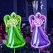Solar Powered Frosty Fairy Angel Lights Color Changing Stakes for Christmas Thanksgiving Garden Decoration Outdoor Lawn Yard Figurine Cemetery Memorial Grave Patio Backyard Decor (2 Pack)