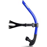 ZIONOR T1 Swim Snorkel for Lap Swimming Adult | Center Mount for Swimming Training, Comfortable Mouthpiece, One-Way Purge Valve for Pool, Outdoors