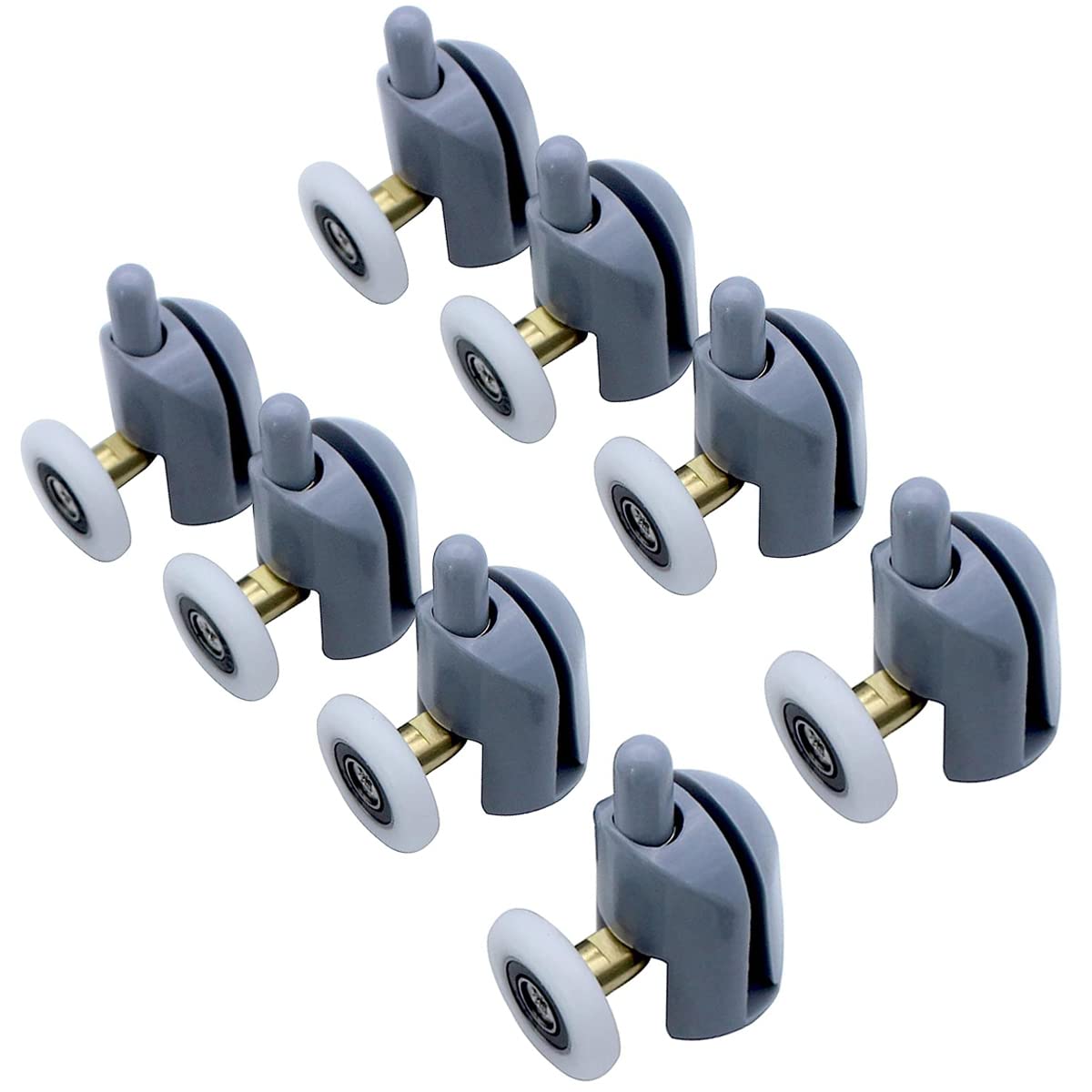 Shower Door Rollers, 8PCS Single Shower Door Runners, New Replacement Shower Door Fixing Wheels for Shower Enclosure, Shower Room, DIY (Lower Wheel)