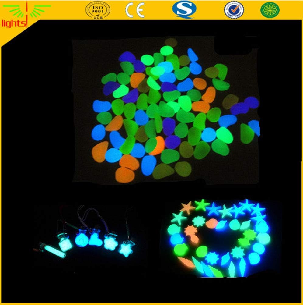 Glow in The Dark Pebbles, Glow Decorative Stones Rocks, Luminous Pebbles for Outdoor Decor, Garden Lawn Yard, Aquarium, Walkway, Fish Tank, Pathway, Driveway-200Blue&Green : Garden & Outdoor