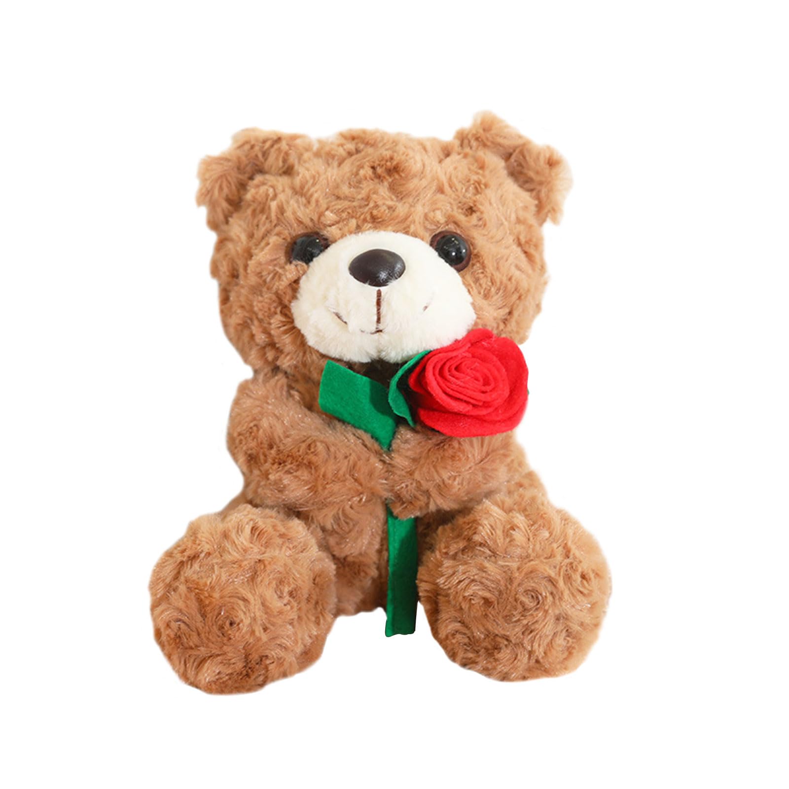sanvpwsan Valentines Day Teddy Bear Plush Toy, 25cm Cuddly Christmas Cute Soft Plush Toy With Rose,Christmas Stuffed Pillow Doll, Xmas Stuffed Animals Gifts for Kids Girlfriends Boyfrieds
