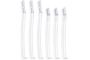 HFATMOS 6 PCS Eyebrow Razor Set, Transparent Face Razor for Women and Men, Multipurpose Dermaplaning Tool, Eyebrow Hair Trimmer, Face Shaver with Protective Cover, 3 Pcs Long Handles and 3 Pcs Short Handles