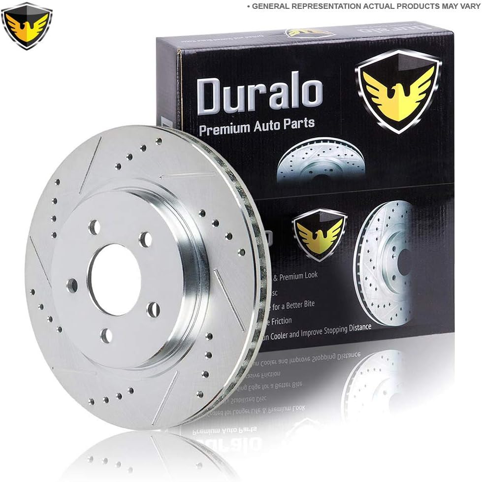 Rear Right Drilled Slotted Brake Rotor Disc For Lexus LS460 LS460L 2007 2008 2009 2010 2011 2012 2013 2014 2015 2016 - Duralo 154-2584 New