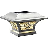 Classy Caps SLZ332W Kingston Solar Post Cap,- Fits 2" x 2", 2.5" x 2.5" and 3" x 3" Posts,White Powder Coated Aluminum