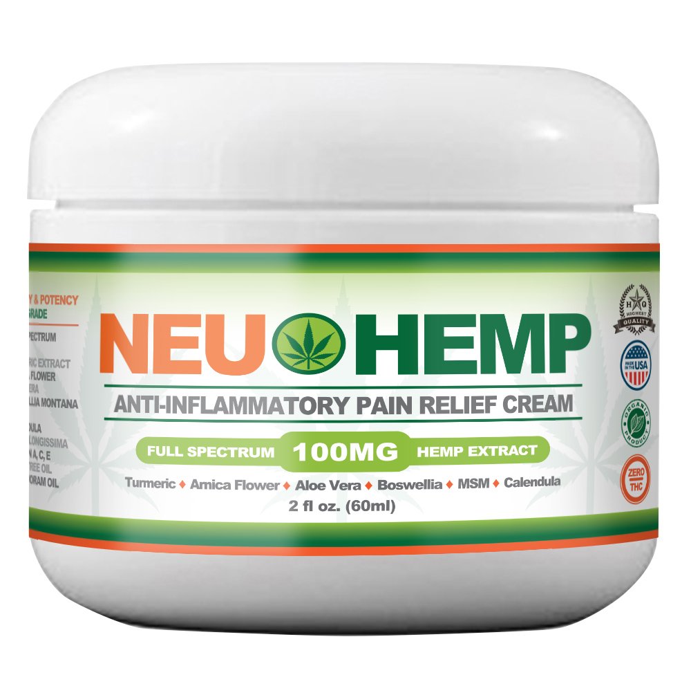 Organic Hemp Cream Pain Relief 100mg Full Spectrum Hemp Extract For